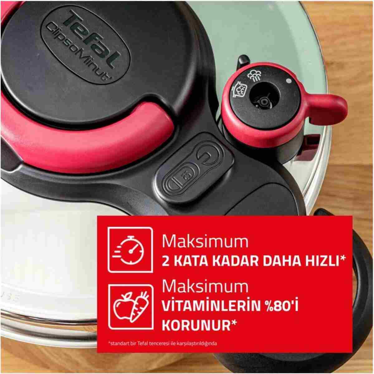 TEFAL Clipso Minut Easy Düdüklü Tencere - 6L - Görsel 7