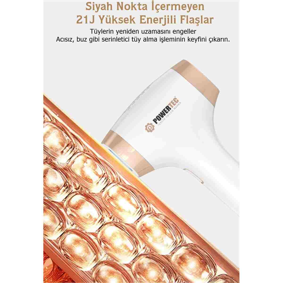 POWERTEC TR-9999 IPL Lazer Epilasyon 999.999 Atım Otomatik/Manuel 9 Modlu | Buz Başlıklı & Çanta Hediyeli - Görsel 21