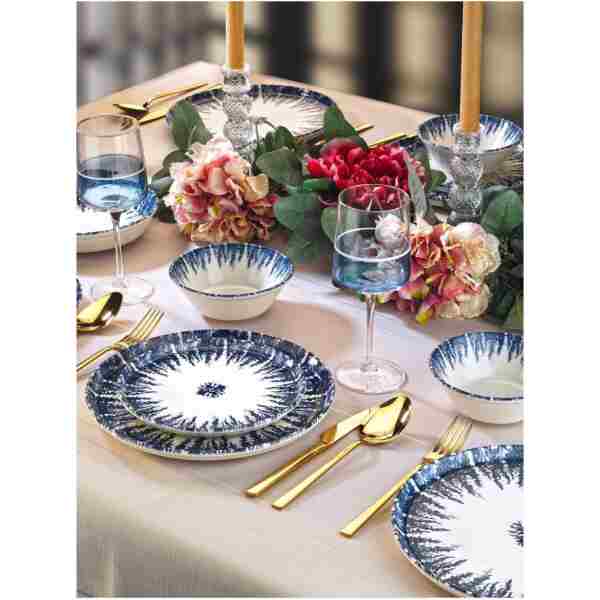 Kitchen Life 24 Parça 6 Kişilik StarBurst New Bone Porselen Yemek Takımı - New Bone Yemek Seti