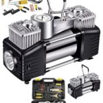 MOONSHOP Profesyonel Çift Pistonlu 12 V 150 Psi Dakikada 85 Lt Araç Araba Lastik Bot Şişirme Kompresörü