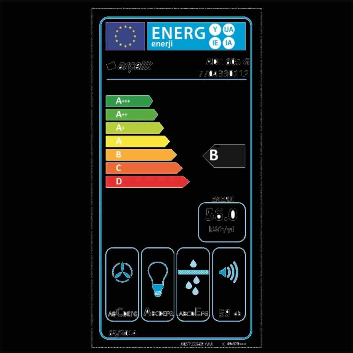 Arçelik ADE 605 G Ankastre Duvar Tipi Davlumbaz Grion - Görsel 11