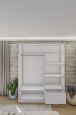 Metalia GM 347 MENEKŞE BEYAZ SÜRGÜLÜ GARDIROP - Görsel 4