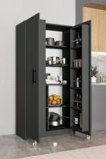 AEKA Ae-3035 Vezir Beyaz Kiler, Erzak Dolabı, Çok Amaçlı Mutfak Dolabı, Banyo,2 Kapaklı, Raflı, Tekerli - Görsel 8