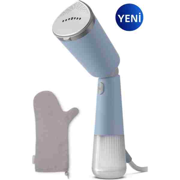 Aparat de calcat vertical portabil Philips STH5020/20 , 1300W, 120 ml, talpa metalica, Turcoaz