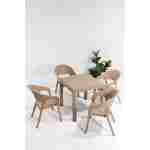 SANDALİE Garden Rattan Cappucino Masa Takımı Bahçe&balkon - 1 Masa 4 Sandalye
