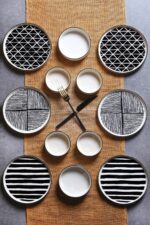 Kitchen Life 12 Parça 6 Kişilik Stackable Black Eyes Kahvaltı Takımı - Lüx Kahvaltılık Sunum Tabağı Seti - Görsel 3