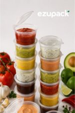 Ezupack 50 Adet Sızdırmaz 120 ml Mini Saklama Kabı Sosluk Buzluk Kabı, Et Suyu, Kemik Suyu, Sos Kabı Mutfak - Görsel 5