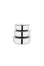 Schafer Practi 3 lü Çelik Saklama Kabı (16/18/20 Cm) 6 Parça-Inox - Görsel 5