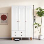 Kilim Mobilya Bohera Bohem Üç Kapaklı Dolap (MDF kapaklı, yüksek ayaklı, iki çekmeceli , 200cm yükseklikte)