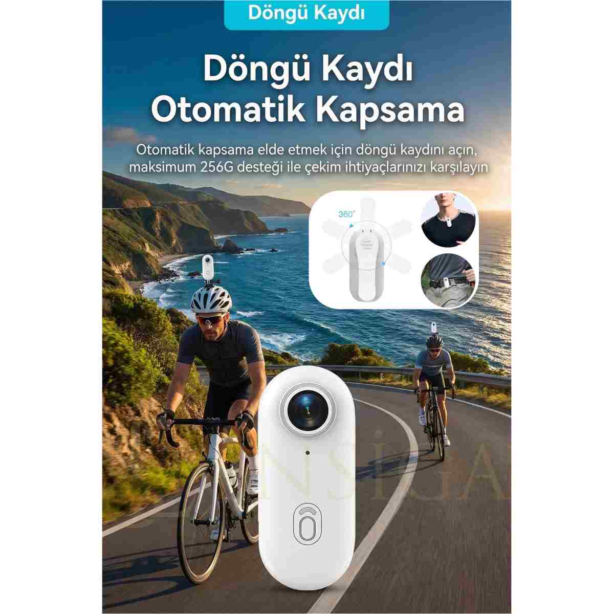 EN SİGA WiFi Spor Kamera 4K Manyetik Mini Aksiyon Kamera Ultra HD H.265 Taşınabilir Vlog Kamera - Görsel 6