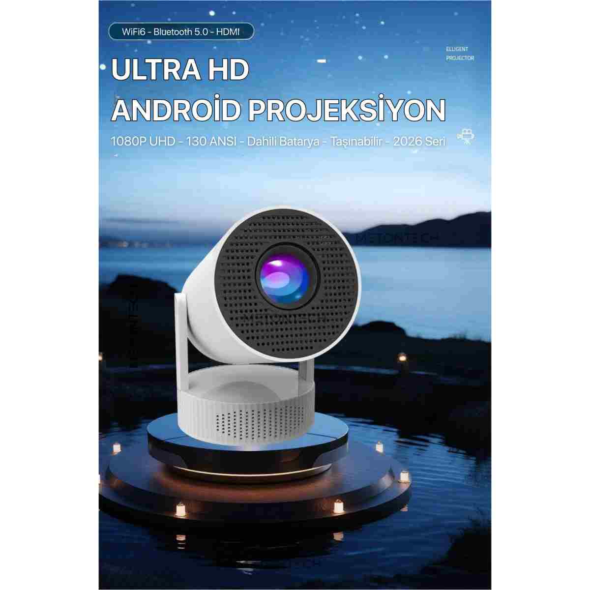 METONTECH Bataryalı Taşınabilir Android Projeksiyon Cihazı 2026 Seri | 4K Destekli WiFi Bluetooth, Ev Sineması - Görsel 9