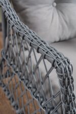 Evdemo Icon Rattan Bahçe Balkon Oturma Takımı 2+1+1+Camlı Masa Gri - Görsel 5