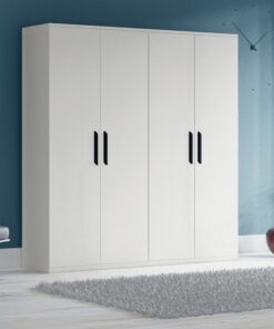 Metalia 4 Kapılı Beyaz Gardrop Dolap Gm 050