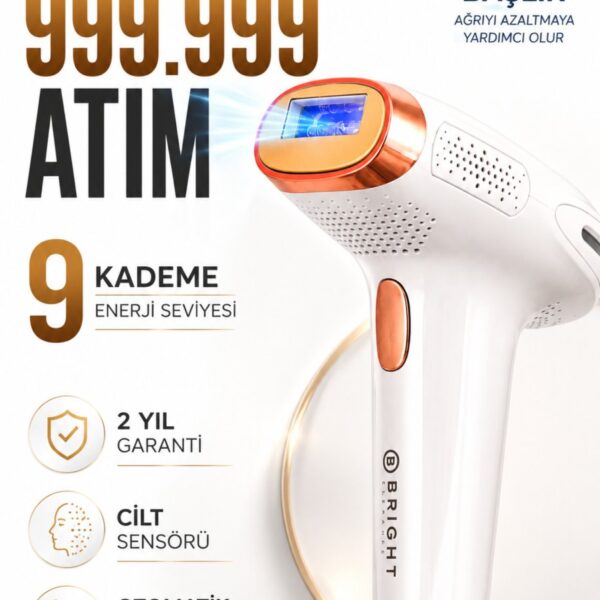 Bright Elegance BE-9010 IPL Buz Başlık Lazer Epilasyon 999.999 Atım Cilt Sensörlü Otomatik Manuel