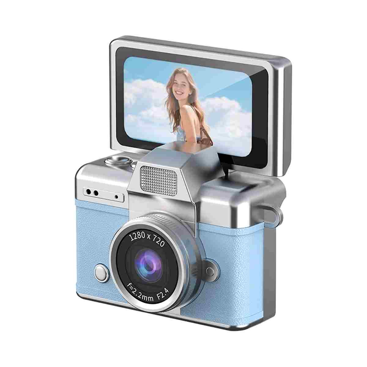TECHNOMEN Retro Tarzı Dijital Kamera Yüksek Çözünürlüklü Mini Vlog Kamerası 1280x720 HD Ekranlı Aksiyon Kamera - Görsel 8