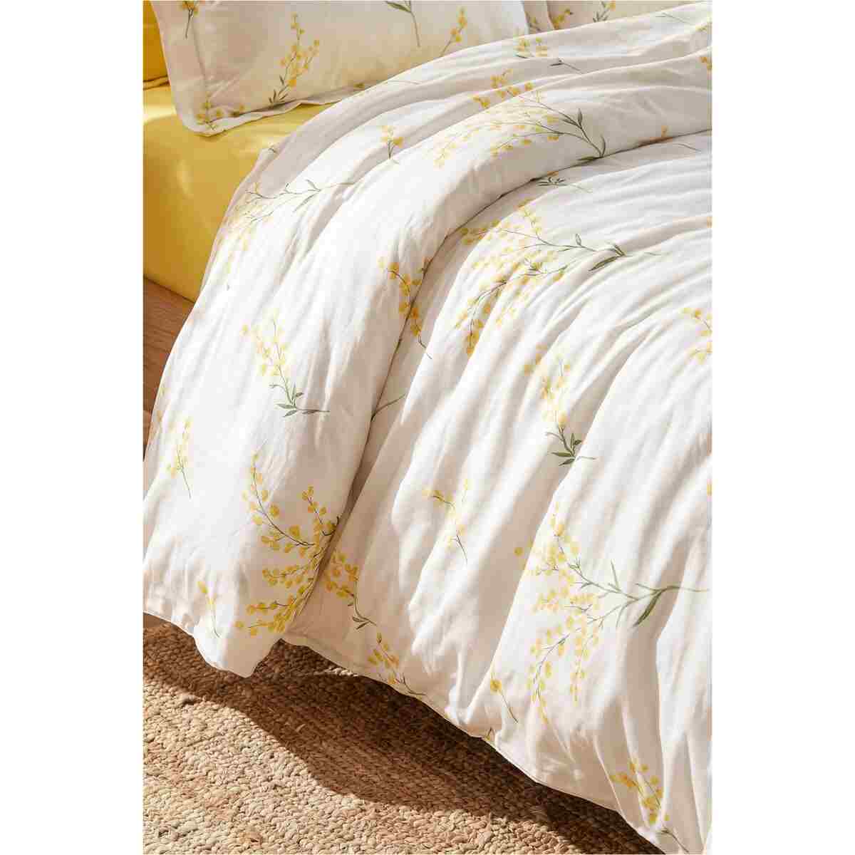 Karaca Home Loretta Sarı %100 Pamuk Çift Kişilik Nevresim Takımı (PP) - Görsel 5