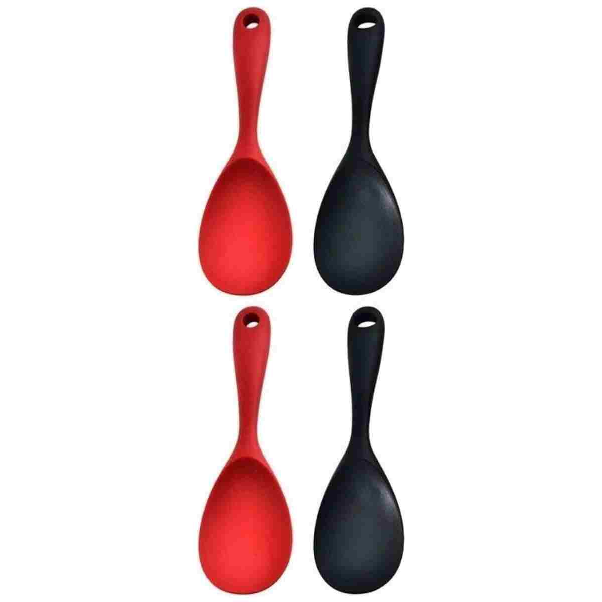 BRE HOME 22 cm ultra sert uçlu silikon pilav kaşığı yüksek ısıya dayanıklı Yanmaz Yapışmaz - Görsel 11