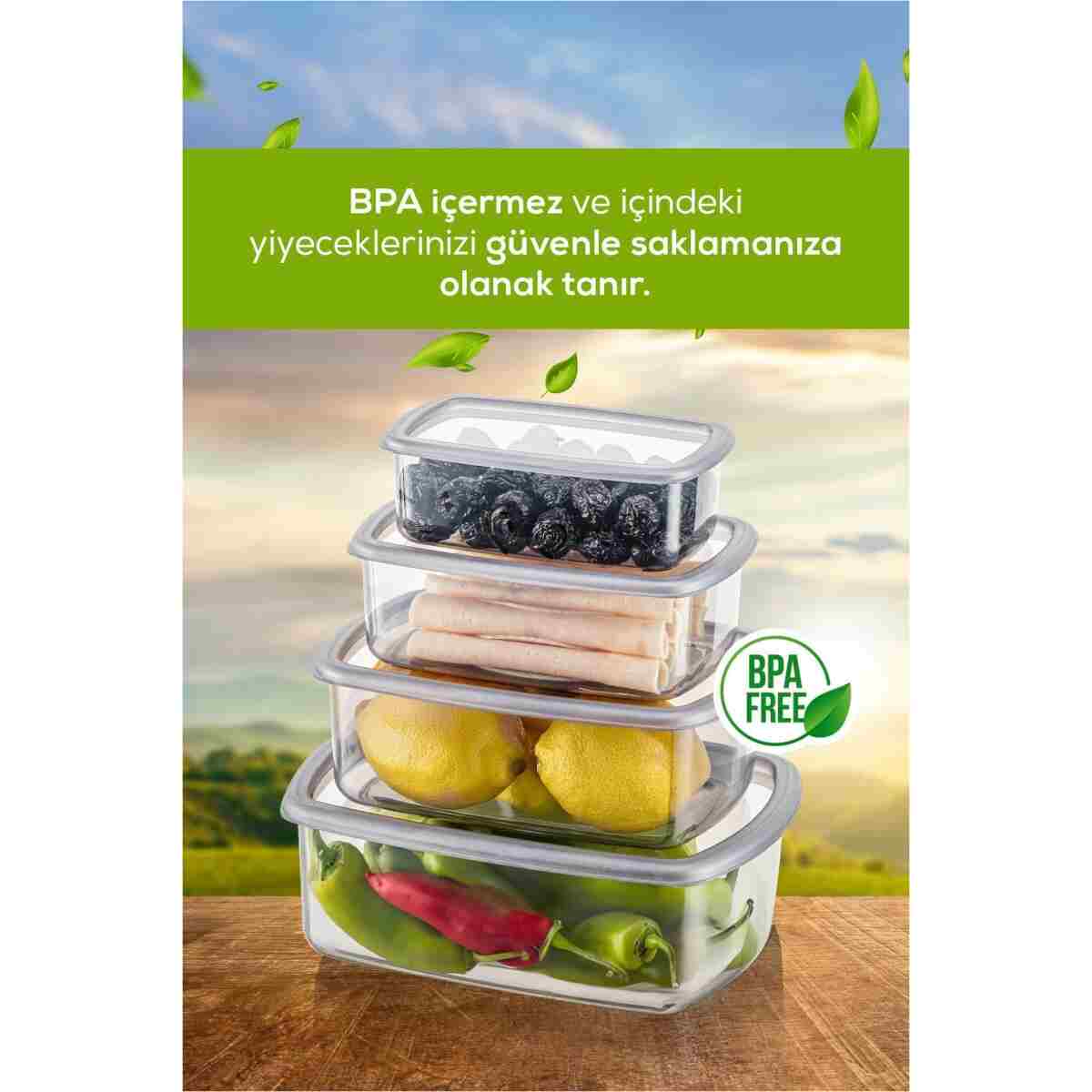 Vienev 12'li Hava Geçirmez Saklama Kabı Seti Antrasit 3x(250-500-750-1200 ML) - Görsel 3