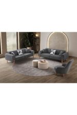 EDSY HOME Armoni 3+3+1 Koltuk Takımı Antrasit - Görsel 2