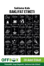 OFFBOX 6 Adet 12 Parça 1,2 Litre Kare Erzak Saklama Kabı Seti 20 Etiket Hediyeli - Görsel 5
