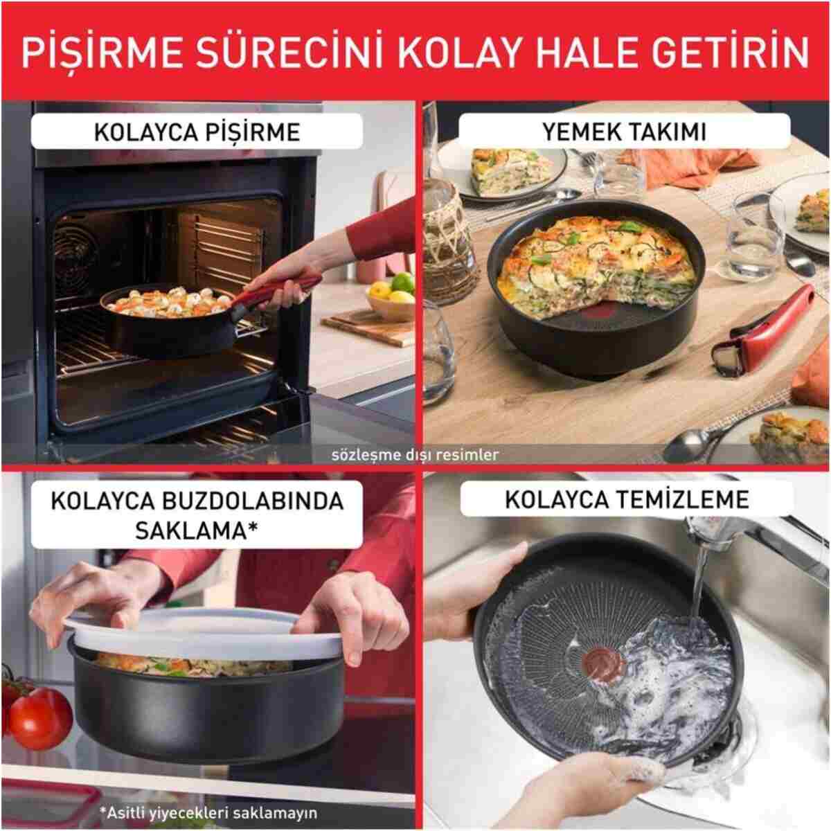 TEFAL Titanyum Ingenio Simple Cook 1X Küçük Set - 3 Parça - Görsel 8