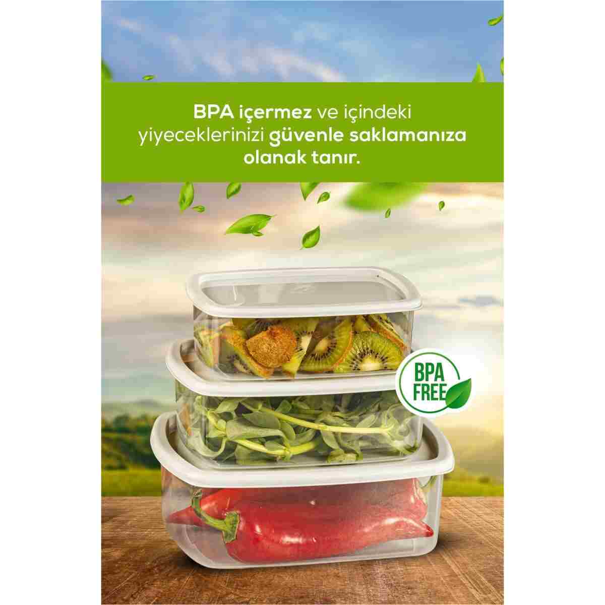 Vienev 12'li Hava Geçirmez Saklama Kabı Seti Gri 3x(250-500-750-1200 ML) - Görsel 3