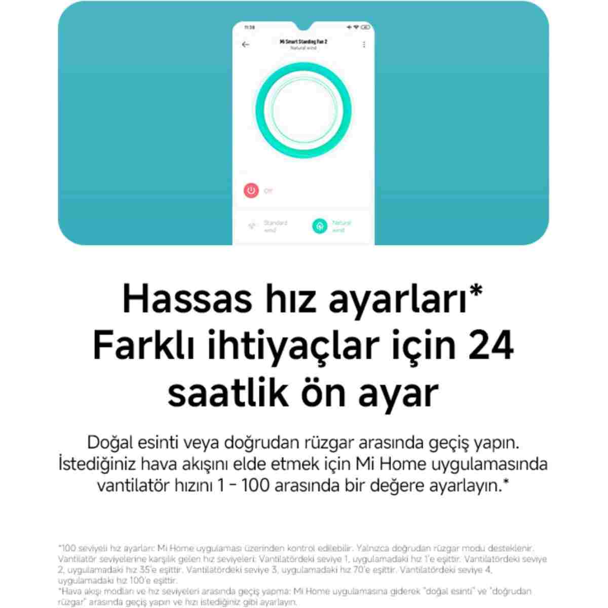 Xiaomi Mi Smart Standing Fan 2 Vantilatör - Görsel 7