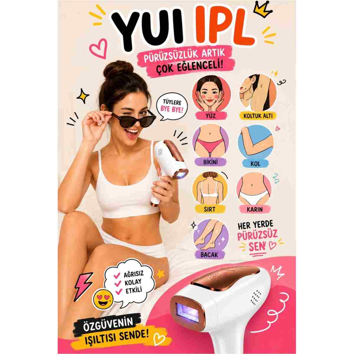 Yui IPLV16 Pro Ağrısız Otomatik Ve Manuel Atım Buz Lazer Epilasyon Cihazı - Görsel 15