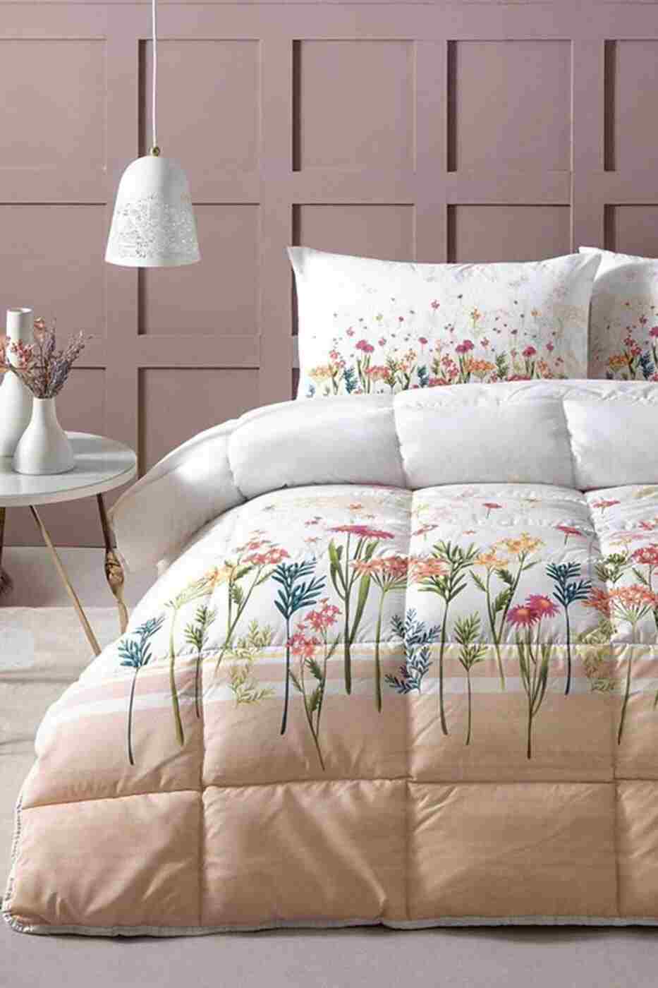 46a6e4407dfaaf6024a6fa4cd2d170f8 Özdilek Nev Spring Garden Çift Kişilik Uyku Seti Somon - Görsel 1