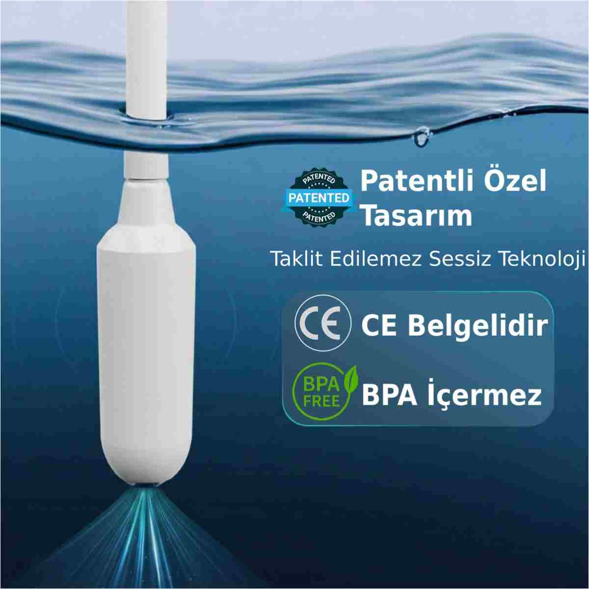 Vayomy SilentPro Sessiz Şarjlı Otomatik Damacana Su Pompası Dalgıç Motor Hızlı Dolum Çocuk Kilidi Bpa Free - Görsel 5