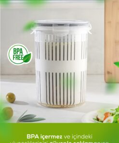 Alternative view of Vienev 2li 1,5 Litre Süzgeçli Saklama Kabı Zeytinlik Turşuluk