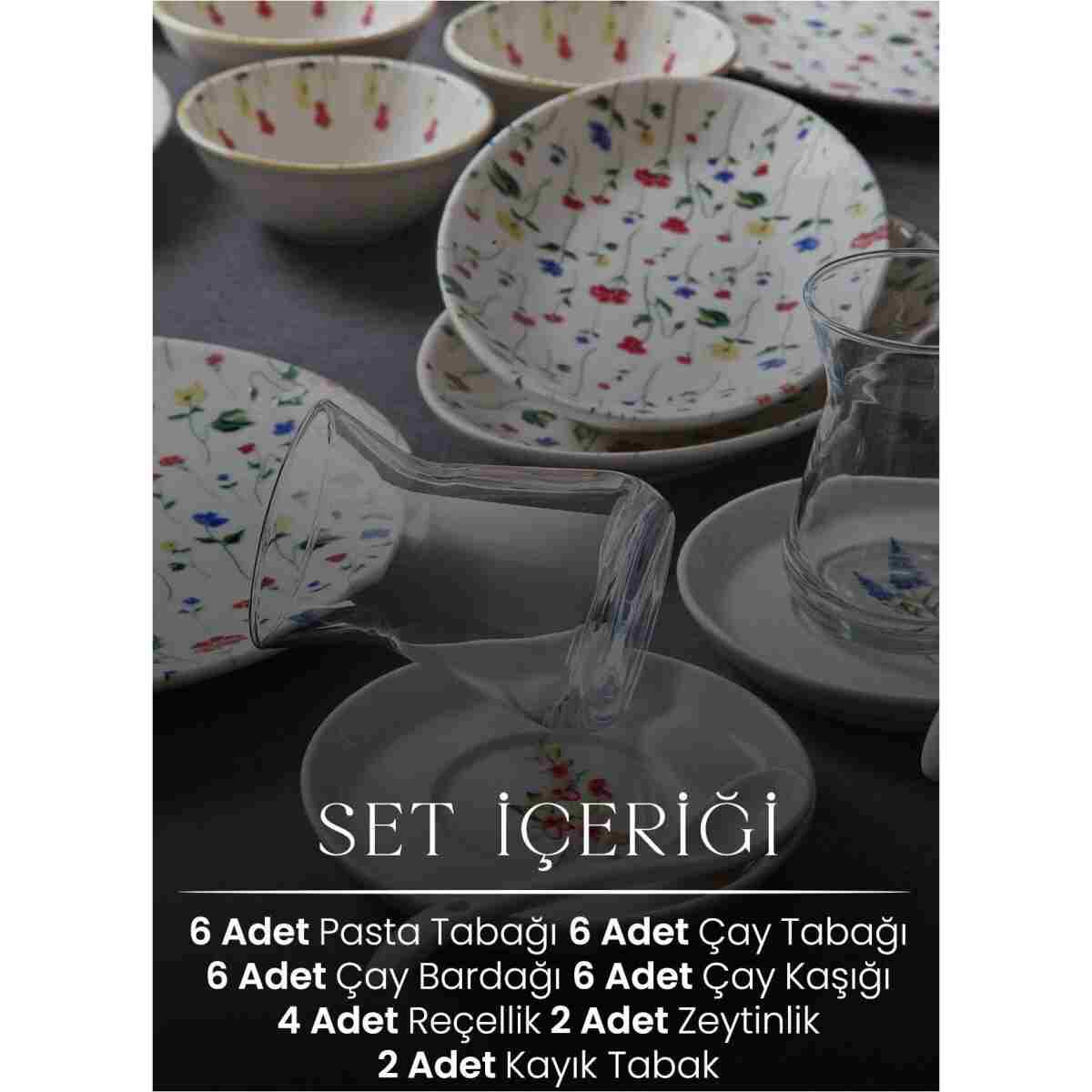 Kitchen Life 32 Parça 6 Kişilik Azelia New Bone Porselen Kahvaltı Takımı - Görsel 3