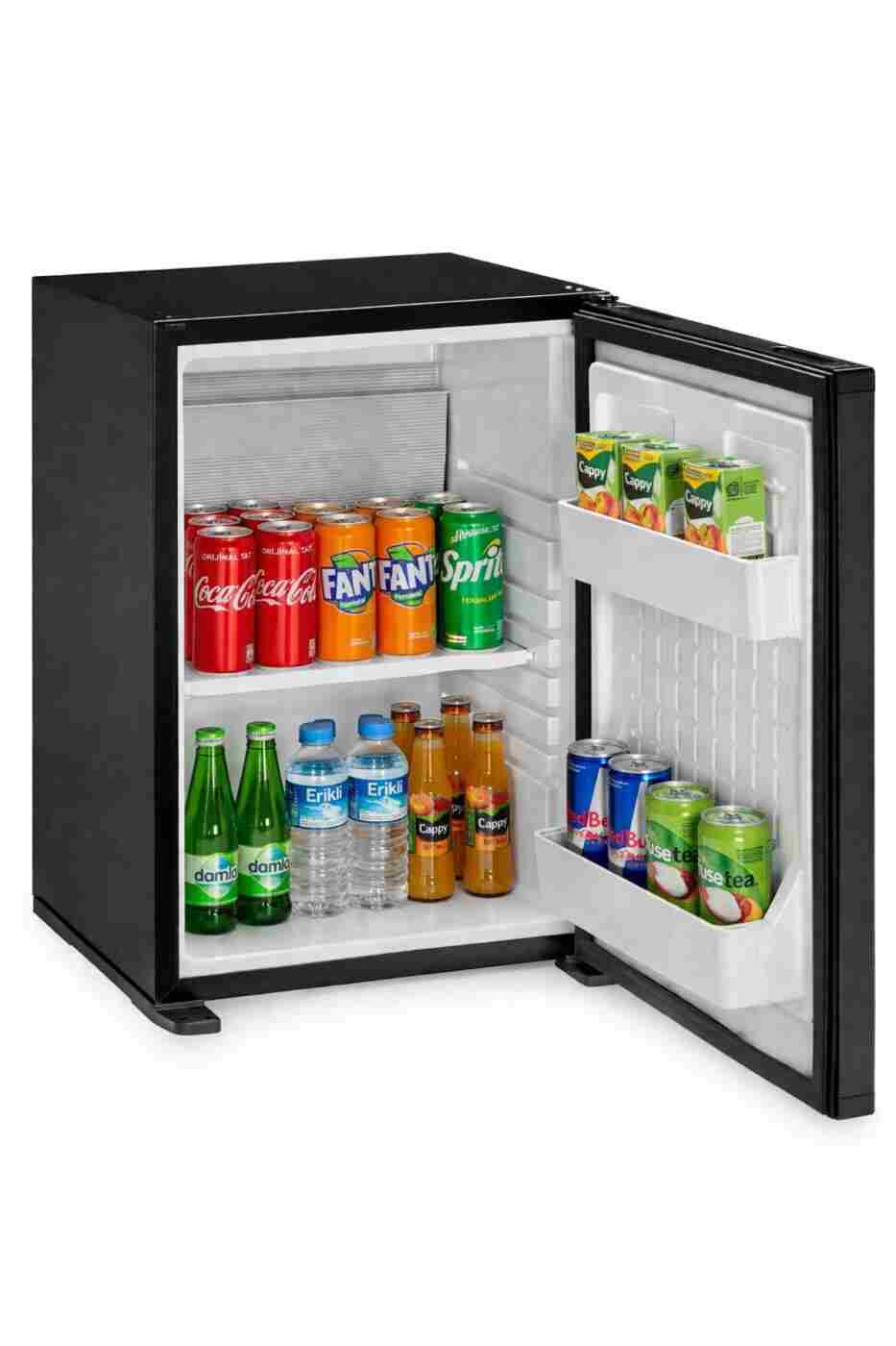 ISM Şarap ve İçecek Soğutucu 40 Litre – Sessiz Siyah Mini Buzdolabı Otel Tipi Minibar