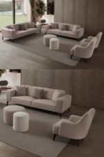 EDSY HOME Regnar 3+3+1+1 Koltuk Takımı Krem