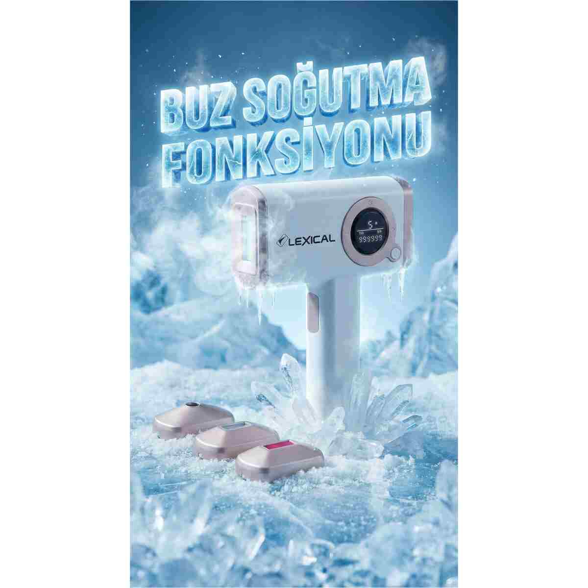 Lexical Lazer Epilasyon Cihazı Pro Ice IPL - 1.000.000 Atım - Buz Başlıklı Soğutma Teknolojisi - Görsel 13
