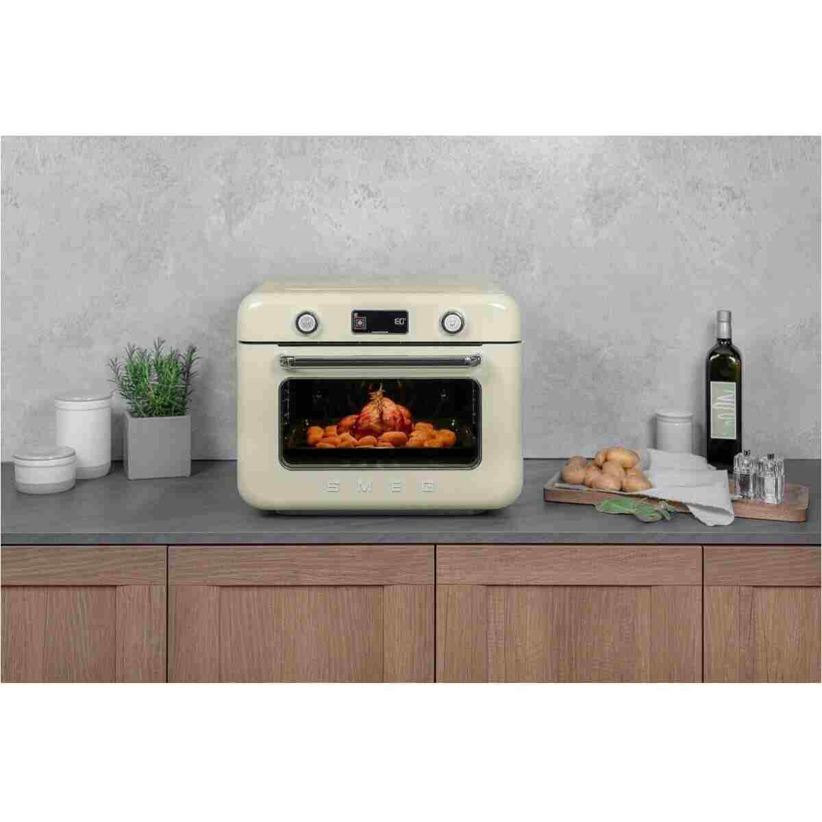 SMEG 50’s Style Krem Retro Buharlı Mini Fırın - Görsel 4