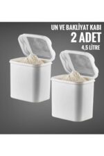 VİP AHMET 2 Li Un Ve Bakliyat Kabı 4,5 Litre Beyaz (MASAL SAKLAMA KABI BEYAZ) - Görsel 2