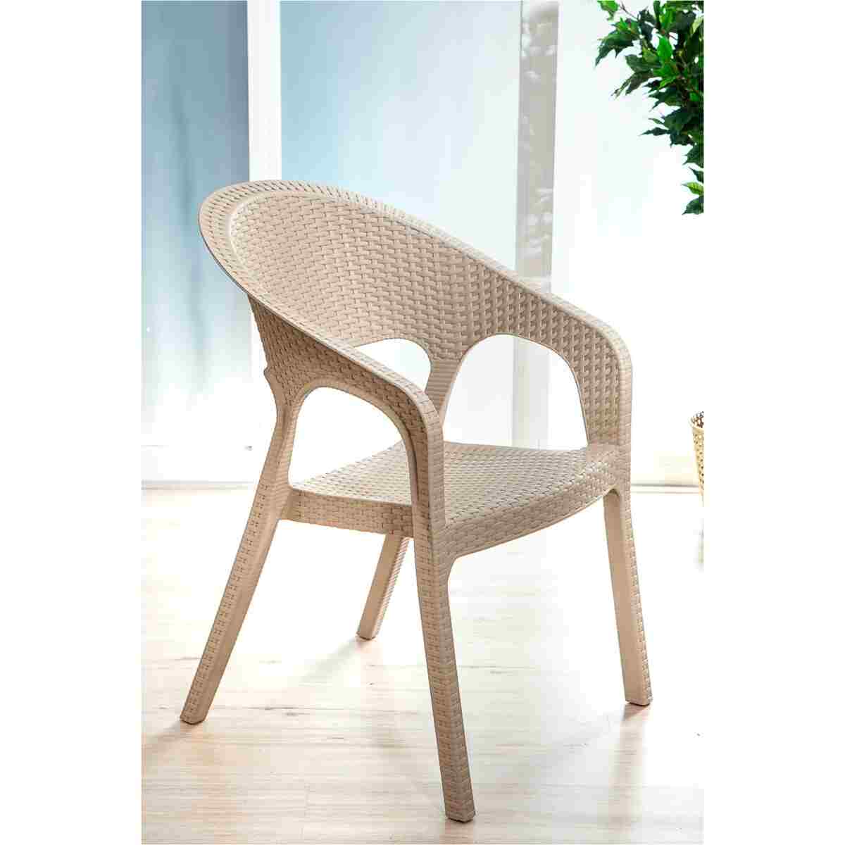 SANDALİE Garden Rattan Cappucino Masa Takımı Bahçe&balkon - 1 Masa 4 Sandalye - Görsel 4