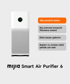 Mijia Smart Air Purifier 6 - Beyaz Akıllı Hava Temizleyici, 443m3/h CADR (Xiaomi TR Garantili)