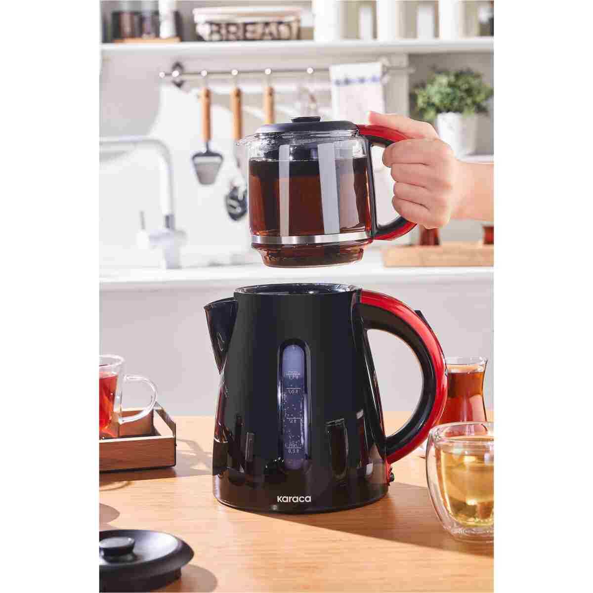 Karaca Enerji Tasarruflu Kettle Çay Makinesi 1501 Redgold - Görsel 2