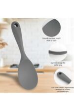 elfnur (2 Adet Ultra Sert Uçlu Silikon Pilav Kaşığı Yüksek Isıya Dayanıklı Yanmaz Yapışmaz 22 Cm - Görsel 3