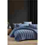 Elart Velvet Comfort Set Uyku Seti Çift Kişilik Kadife 3 Parça (230x220 cm)i Mavi