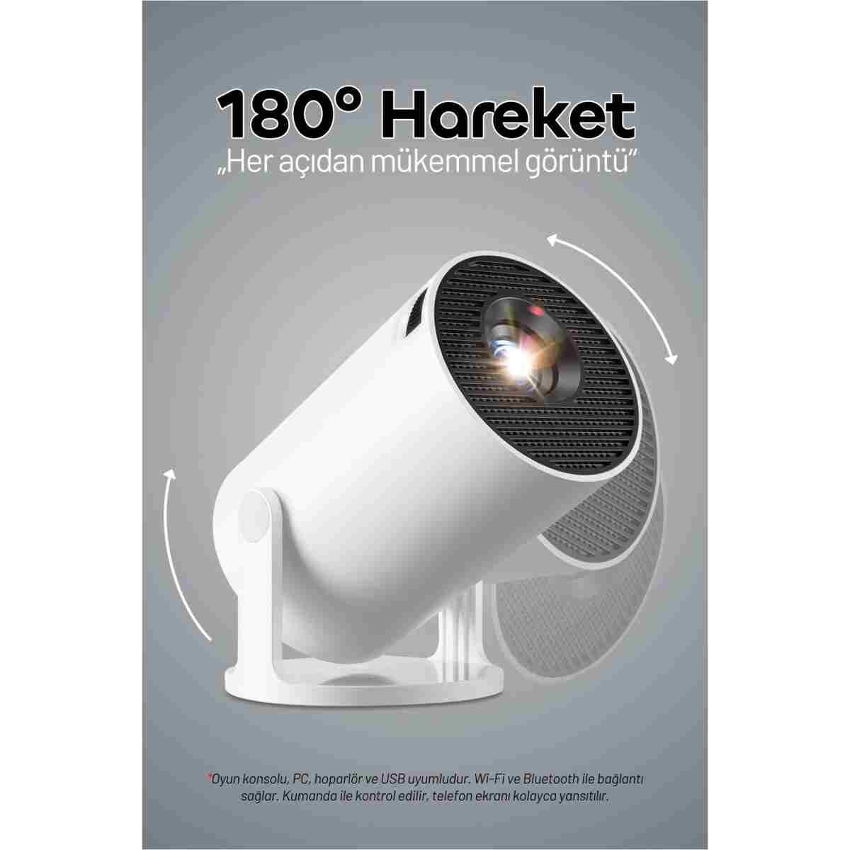 Gomax Hy300 Pro 4k Taşınabilir Sinema Projeksiyon 1280*720p Ev Sineması Android Akıllı Projektör - Görsel 7