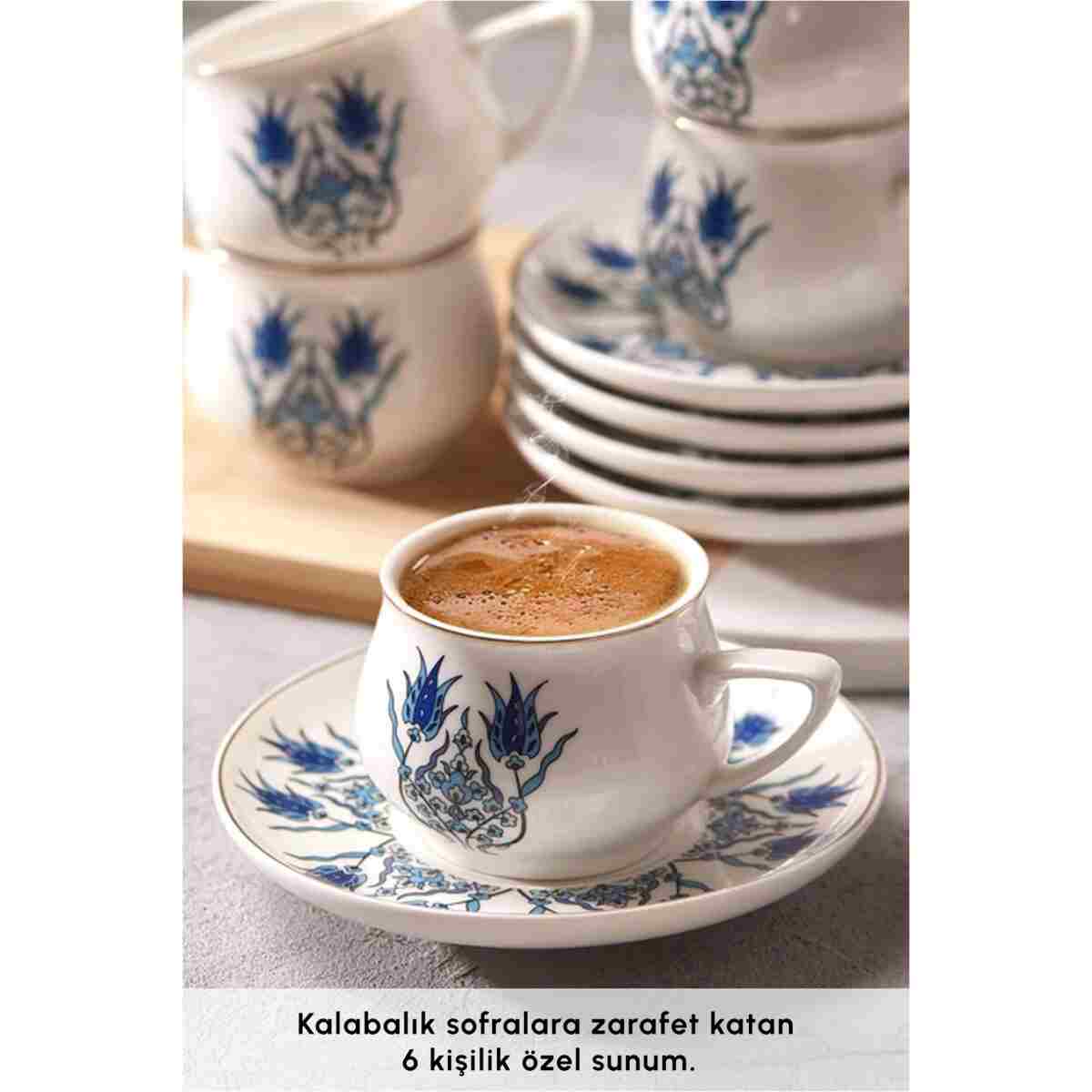 Karaca İznik Yeni Form 6 Kişilik Kahve Fincanı Takımı 100 ml - Görsel 3