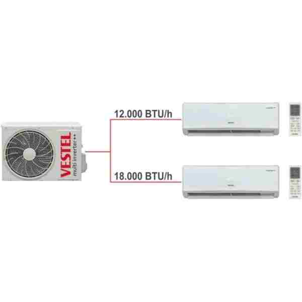 Vestel Flora Doğa 1 Dış 2 Iç Ünite (12 18) Duvar Tipi Multi Inverter Plus Klima