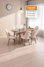 ADAHOME Inci Açılır 6 Kişilik Mutfak Masası Takımı Yemek Masası Takımı