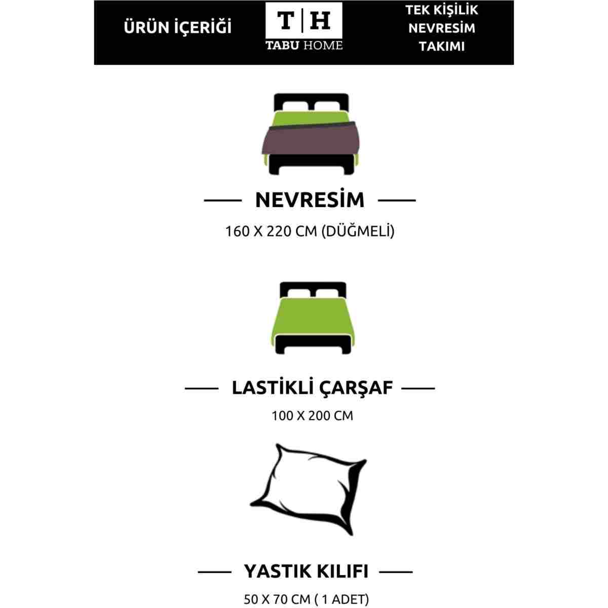 Tabu Home Parure Çarşafı Lastikli Tek Kişilik Nevresim Takımı - Görsel 5