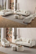 EDSY HOME Regnum Koltuk Takımı 3+3+1+1 Taş Renk - Görsel 9