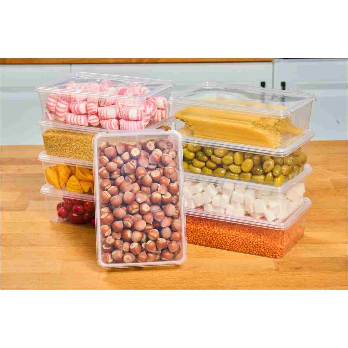SUPERPUP Plastik Saklama Kabı 1 Ltre 10 Adet Kendinden Kapaklı Dondurucu Kabı Hava Almaz 19x13x6 Cm - Görsel 11