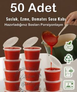 Alternative view of Kitchen Beauty 50 Adet Sızdırmaz 120 ml Mini Saklama Kabı Sosluk Buzluk Kabı, Et Suyu, Kemik Suyu, Sos Kabı Mutfak